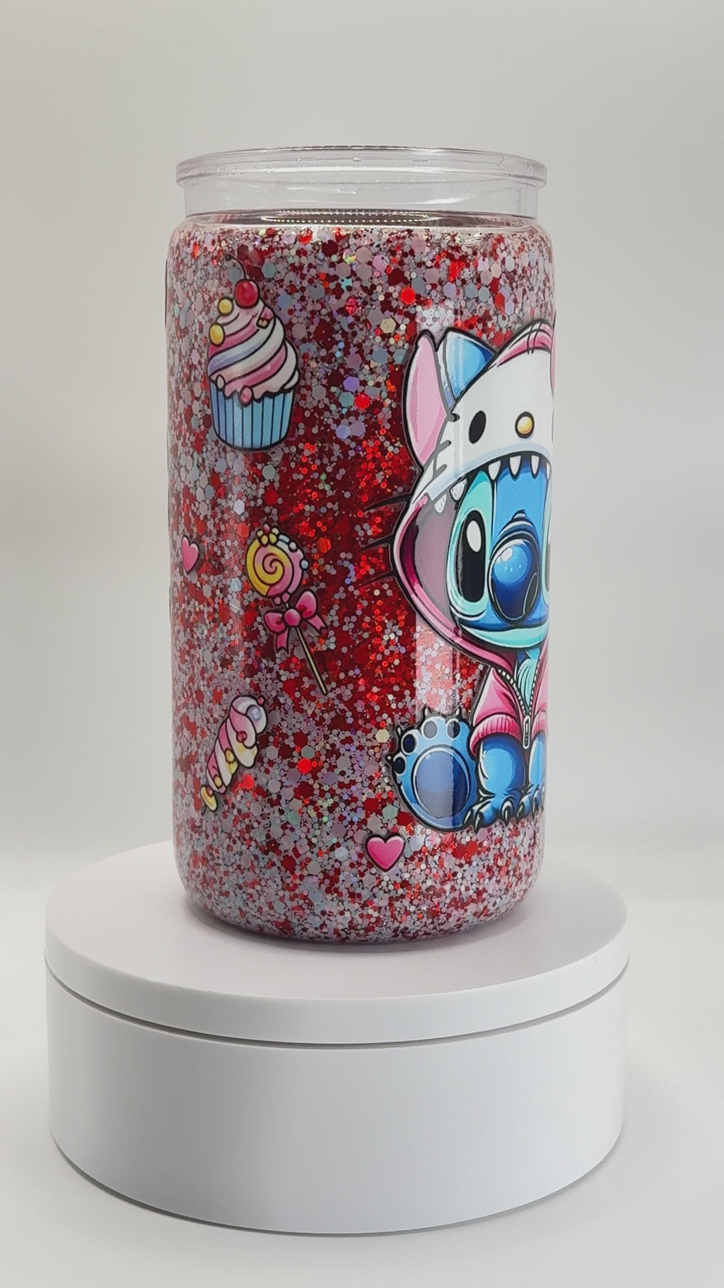 TikTok Live Custom 16oz Acrylic Glitter Globe Tumbler