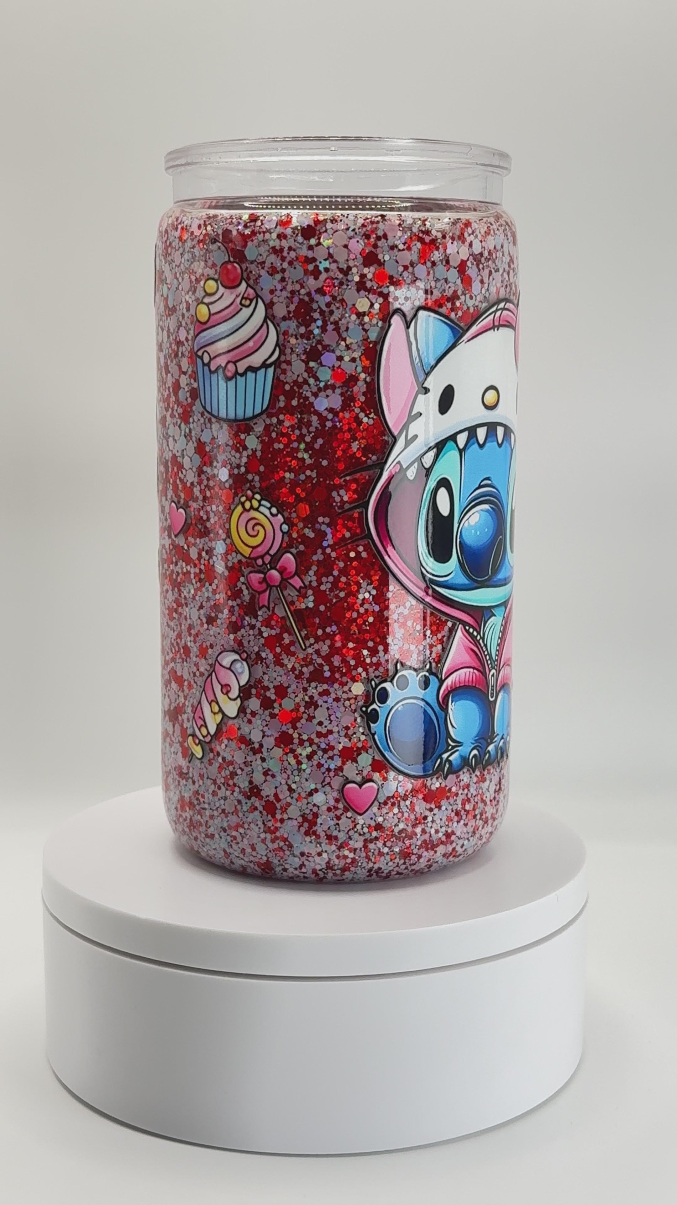 TikTok Live Custom 16oz Acrylic Glitter Globe Tumbler